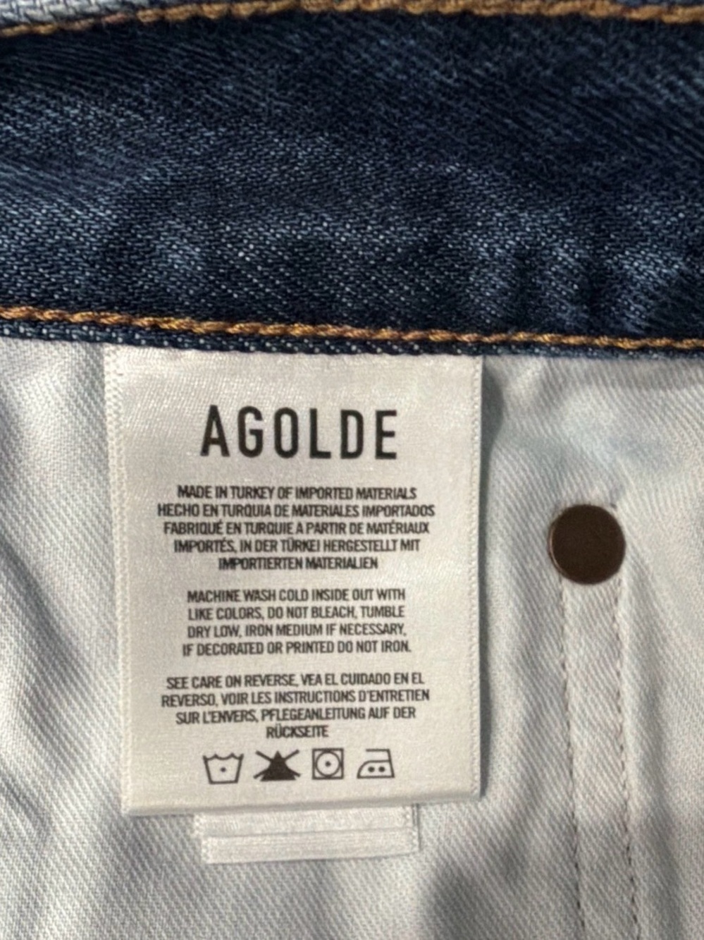 AGOLDE Parker Vintage Cut Off Denim Shorts Caution Size 27 NWT - Picture 5 of 6